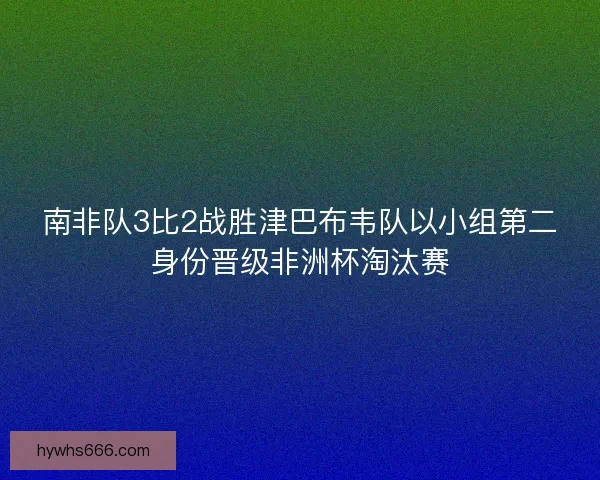 南非队3比2战胜津巴布韦队以小组第二身份晋级非洲杯淘汰赛
